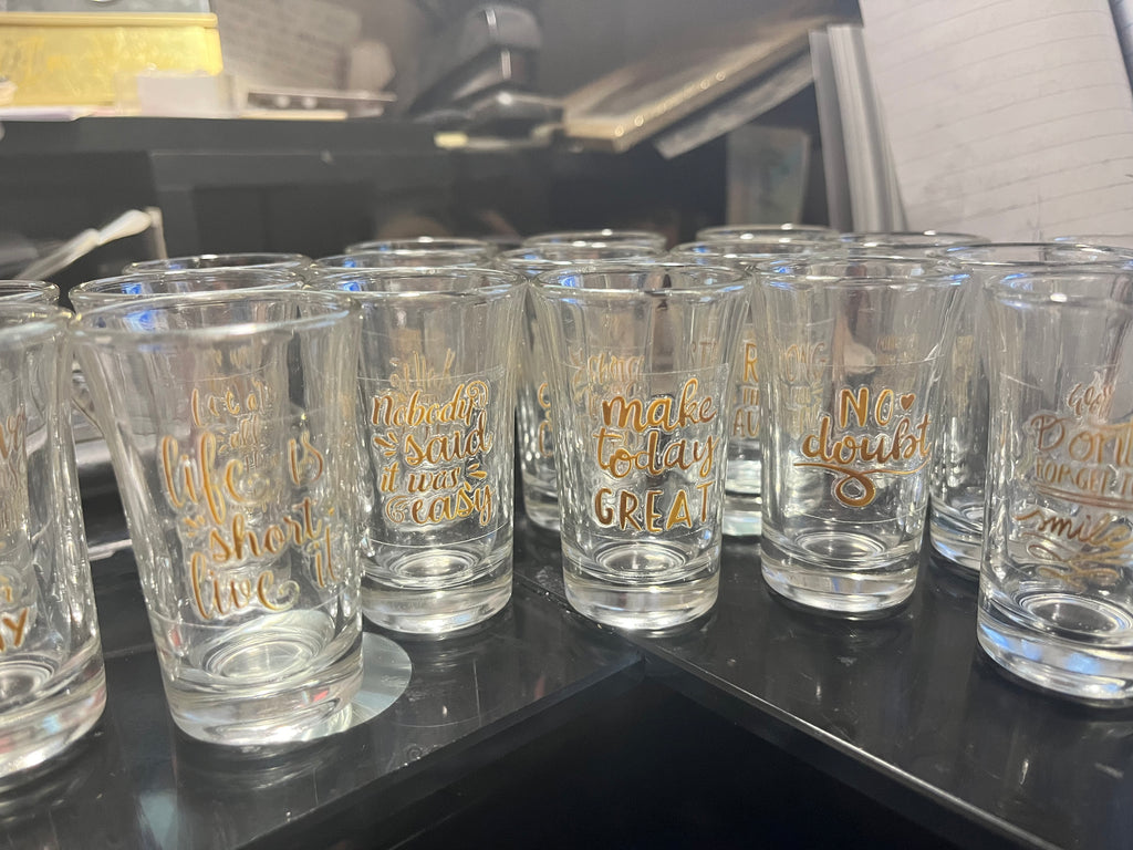 Regal Gifts- SHOTS- Shot Glasses with MOTIVATION or SARCASM