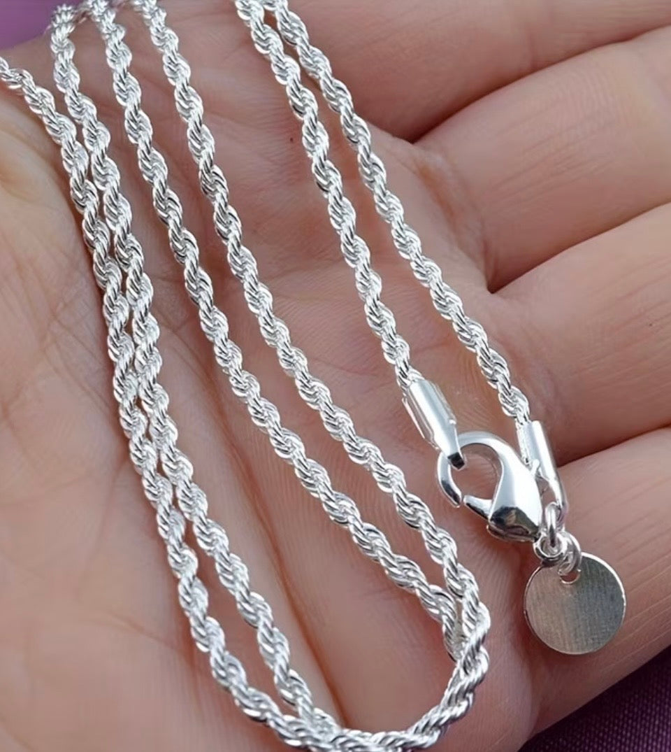 925 Sterling Silver Rope Chain Necklace or Bracelet- Regal Gifts