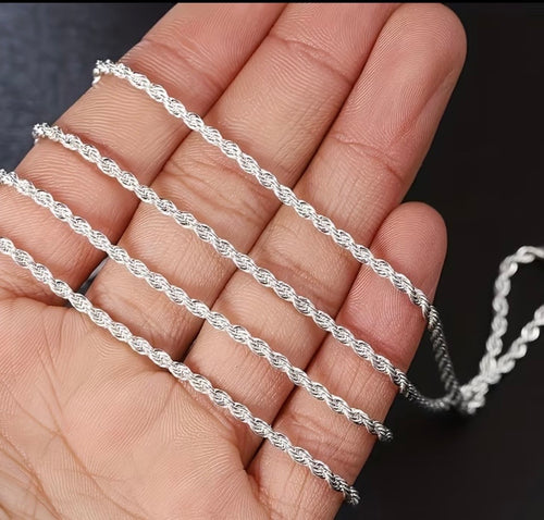 925 Sterling Silver Rope Chain Necklace or Bracelet- Regal Gifts